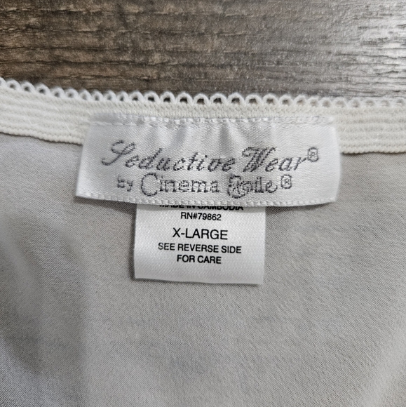 Vintage White Satin Babydoll Nightgown XL Lingerie Sleepwear Bridal Coquette - Picture 10 of 15